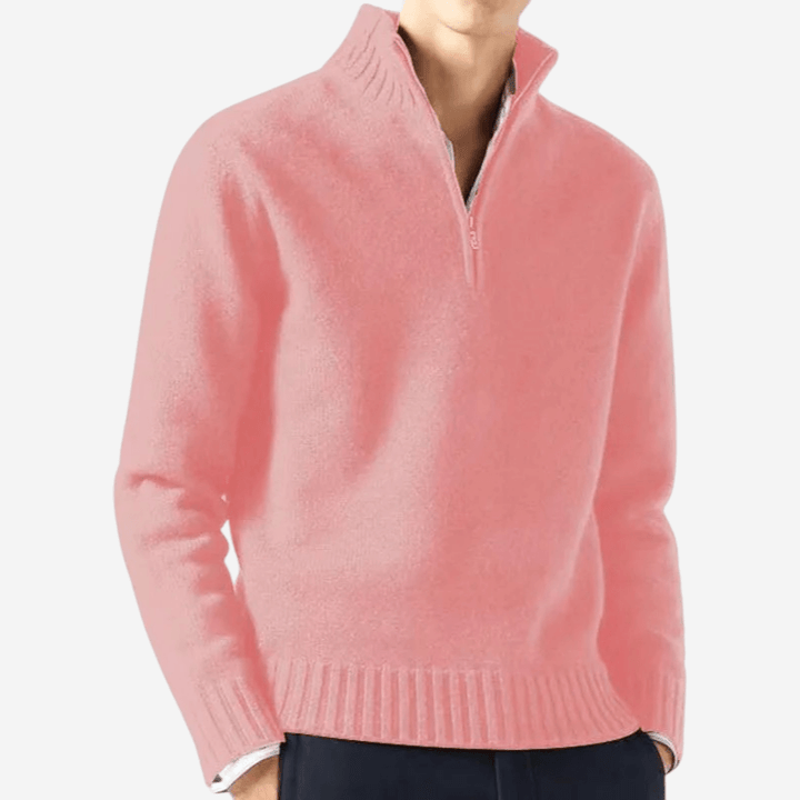 Unisex Half-Zip Knit Sweater Relaxed Fit