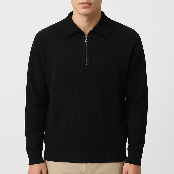 Unisex Half-Zip Sweater Knit Lightweight - BritishMode
