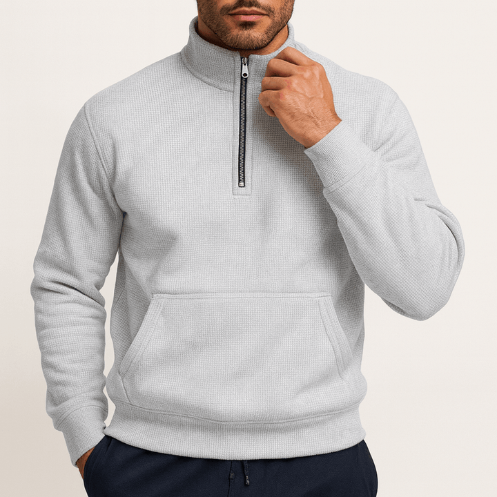Unisex Half-Zip Sweatshirt Cotton Relaxed Fit