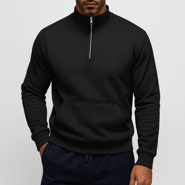 Unisex Half-Zip Sweatshirt Cotton Relaxed Fit
