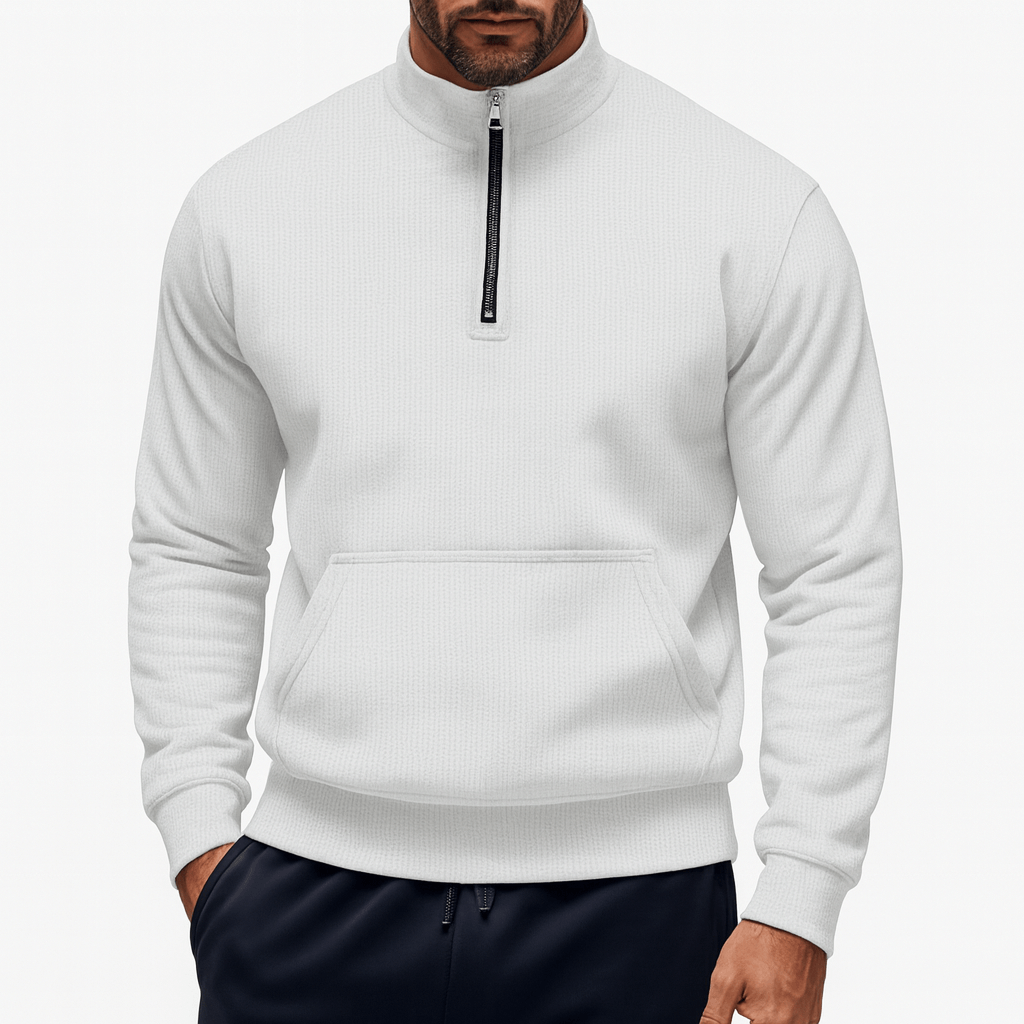 Unisex Half-Zip Sweatshirt Cotton Relaxed Fit