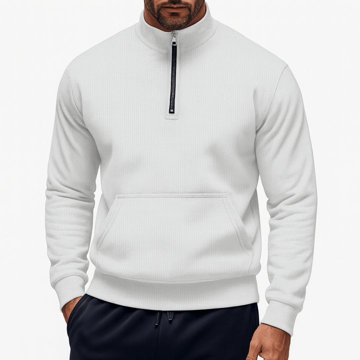 Unisex Half-Zip Sweatshirt Cotton Relaxed Fit