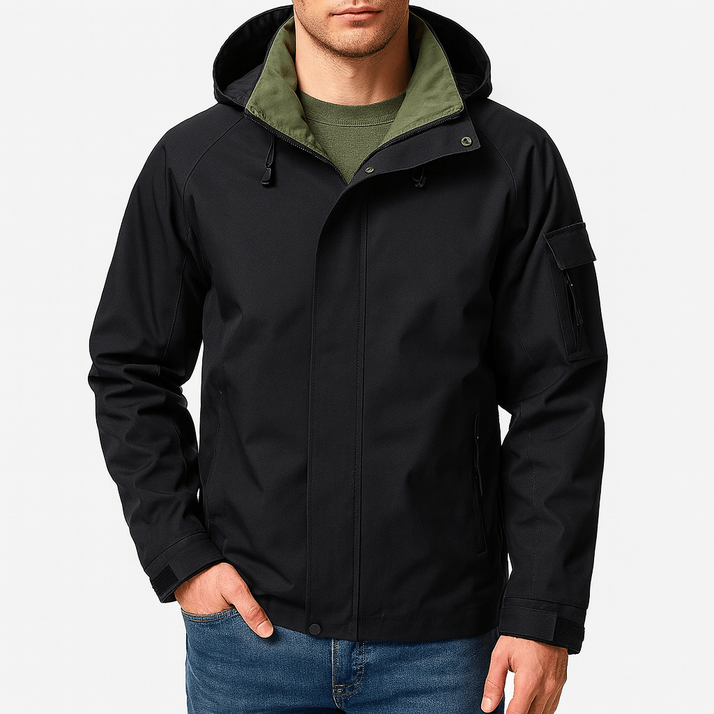 Unisex Hooded Utility Jacket Lightweight Casual Fit