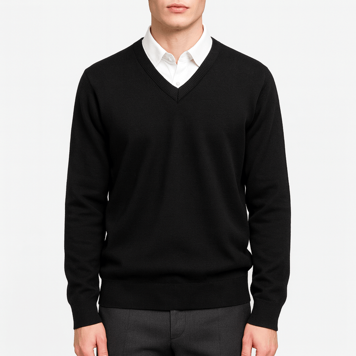 Mens V-Neck Sweater Knit Regular Fit - BritishMode