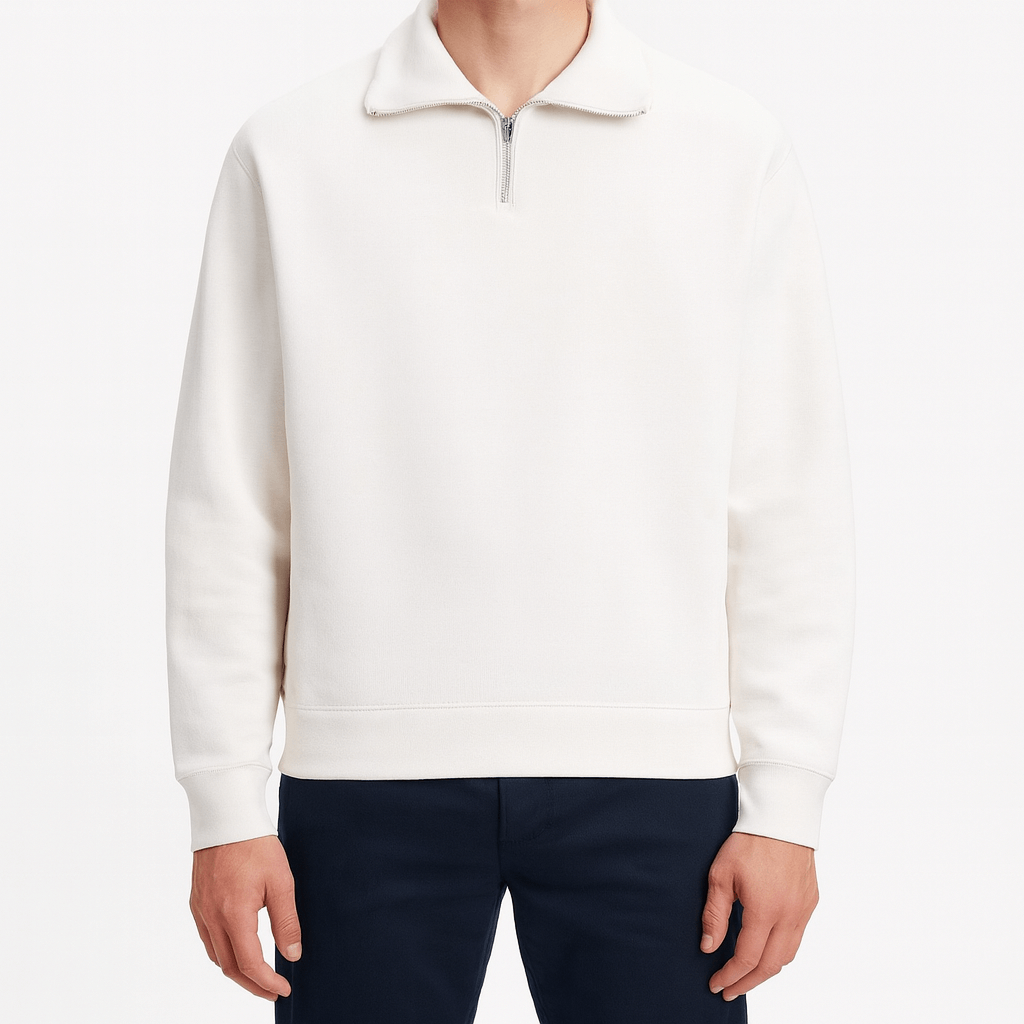 Unisex Knit Sweater Half-Zip Front - BritishMode