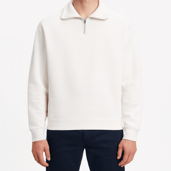 Unisex Knit Sweater Half-Zip Front - BritishMode