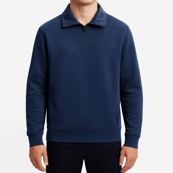 Unisex Knit Sweater Half-Zip Front