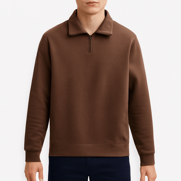 Unisex Knit Sweater Half-Zip Front