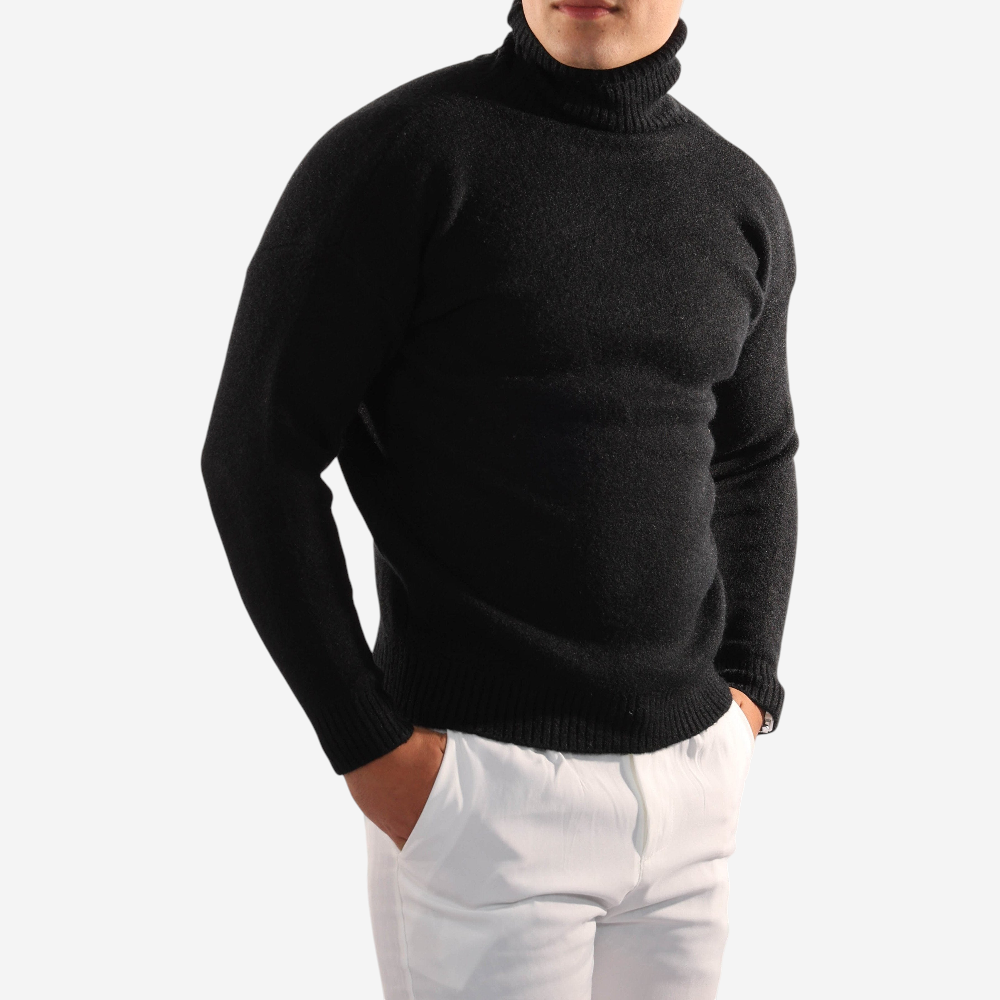 Womens Knit Turtleneck Sweater Ribbed Fit - BritishMode