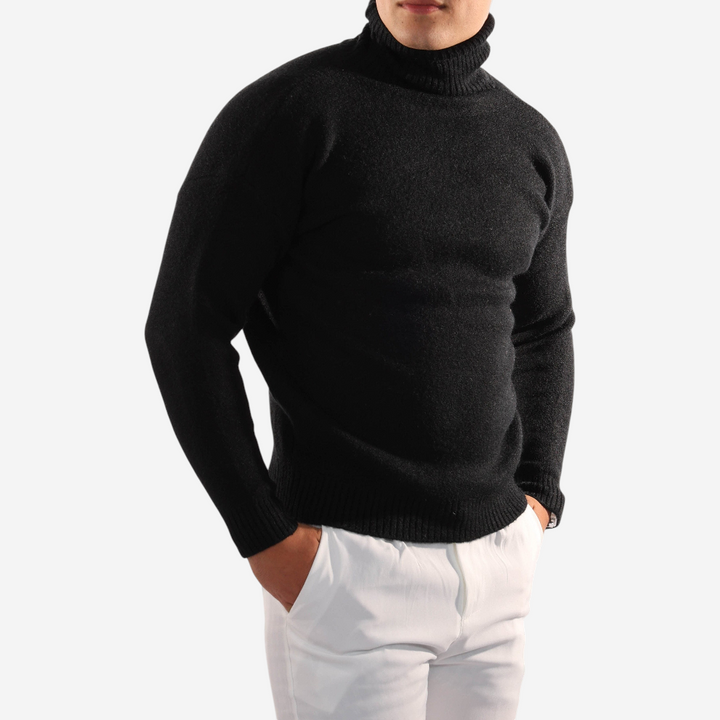 Womens Knit Turtleneck Sweater Ribbed Fit - BritishMode
