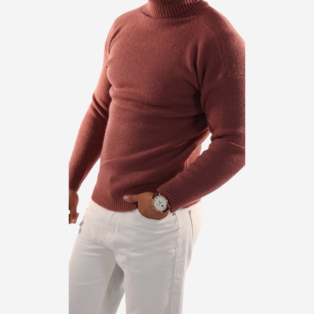 Womens Knit Turtleneck Sweater Ribbed Fit