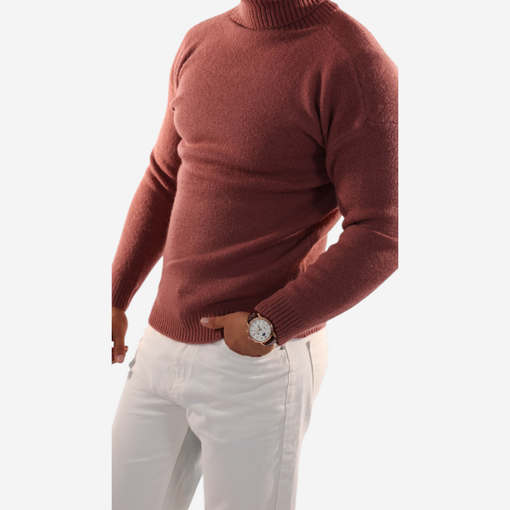 Womens Knit Turtleneck Sweater Ribbed Fit