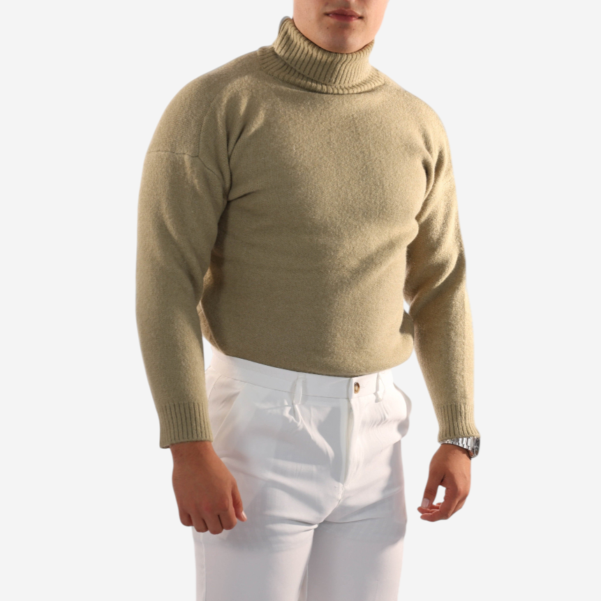 Womens Knit Turtleneck Sweater Ribbed Fit