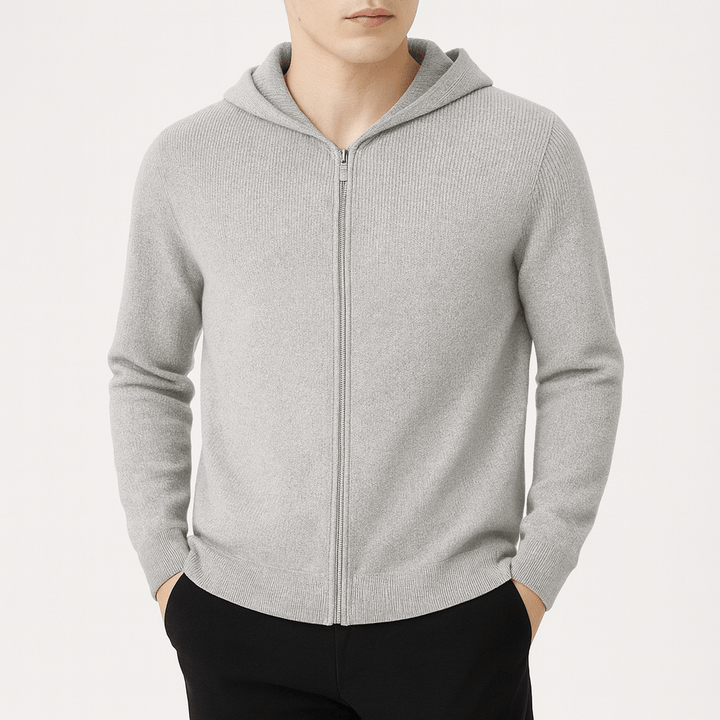 Unisex Knit Zip-Up Hoodie Casual Fit - BritishMode
