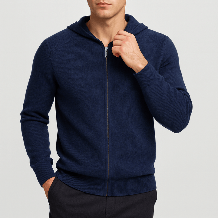 Unisex Knit Zip-Up Hoodie Casual Fit