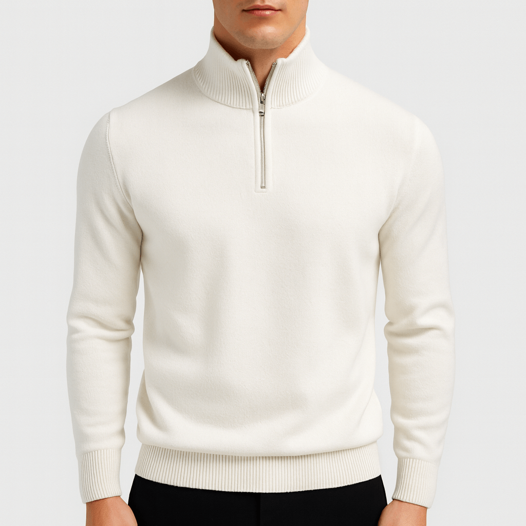 Unisex Knit Sweater with Zip Front