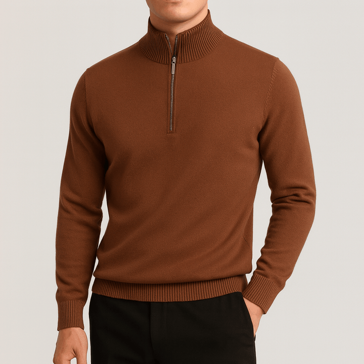 Unisex Knit Sweater with Zip Front