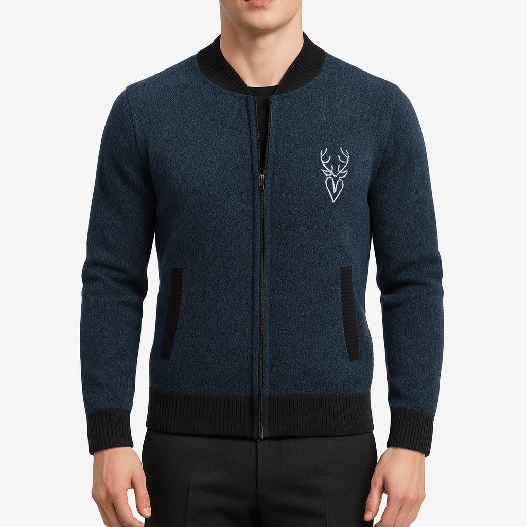 Unisex Knit Zip-Up Sweatshirt Casual Fit - BritishMode