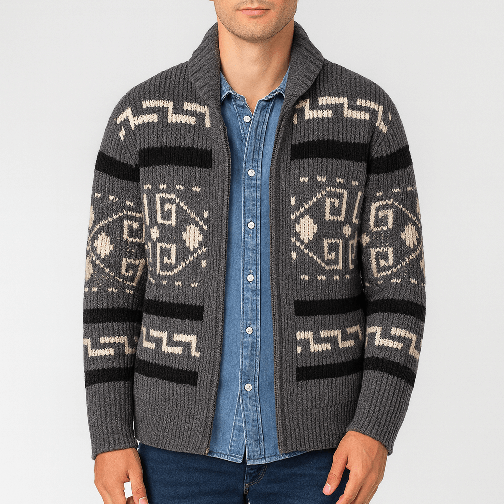 Womens Knit Zip-Up Cardigan Relaxed Fit