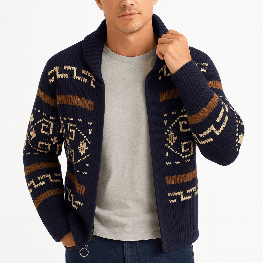 Womens Knit Zip-Up Cardigan Relaxed Fit