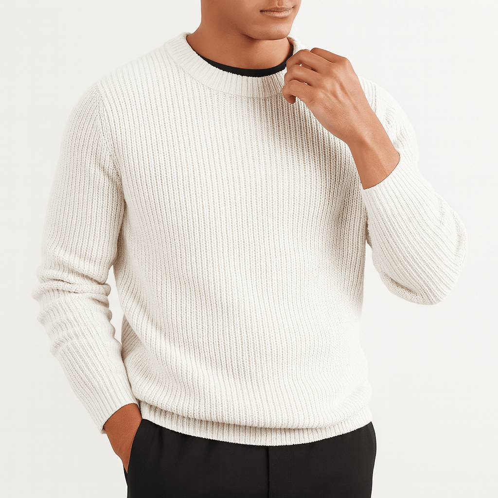 Unisex Knit Sweater with Crew Neck - BritishMode