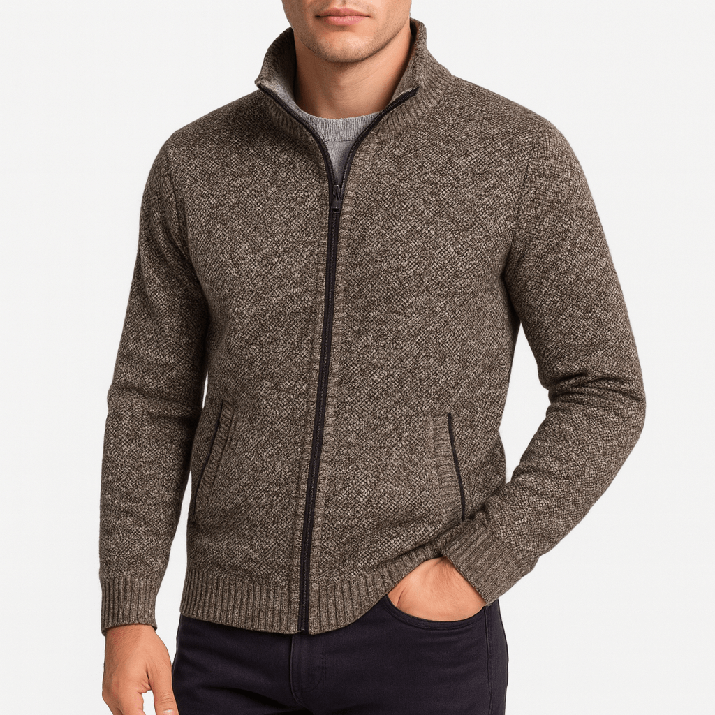 Unisex Knitted Zip Cardigan Relaxed Fit
