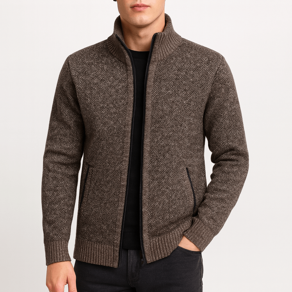 Unisex Knitted Zip Cardigan Relaxed Fit