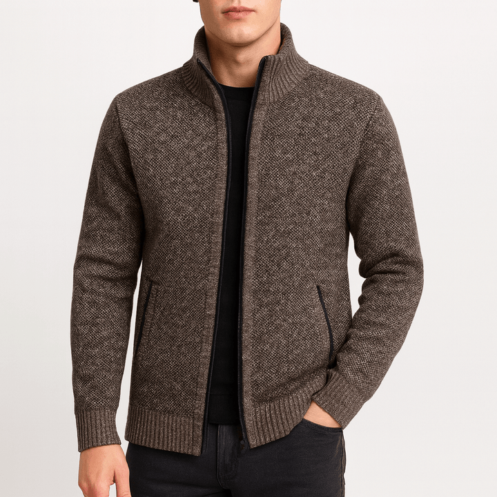 Unisex Knitted Zip Cardigan Relaxed Fit