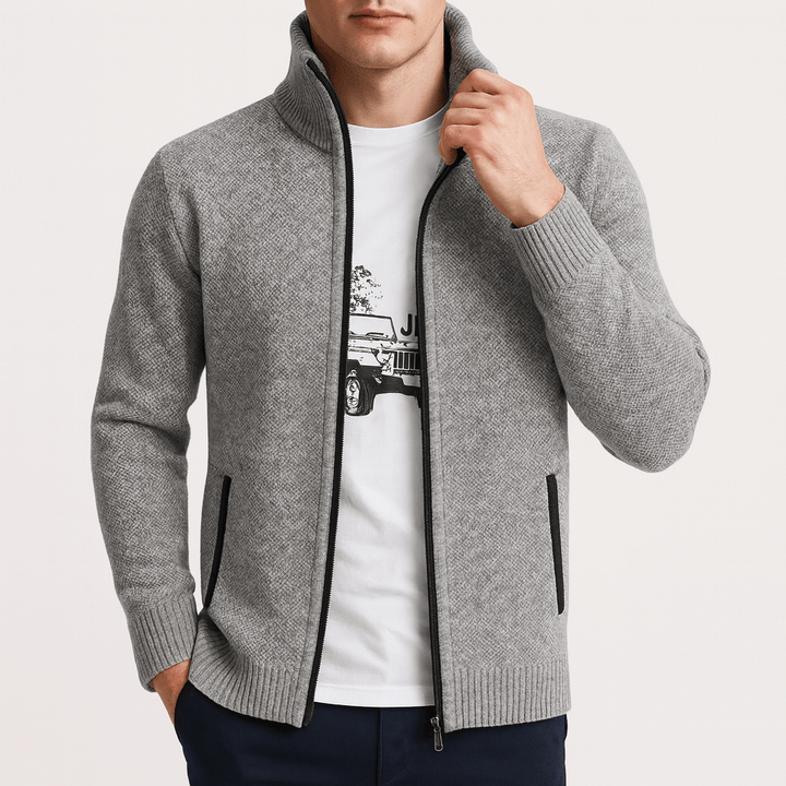 Unisex Knitted Zip Cardigan Relaxed Fit
