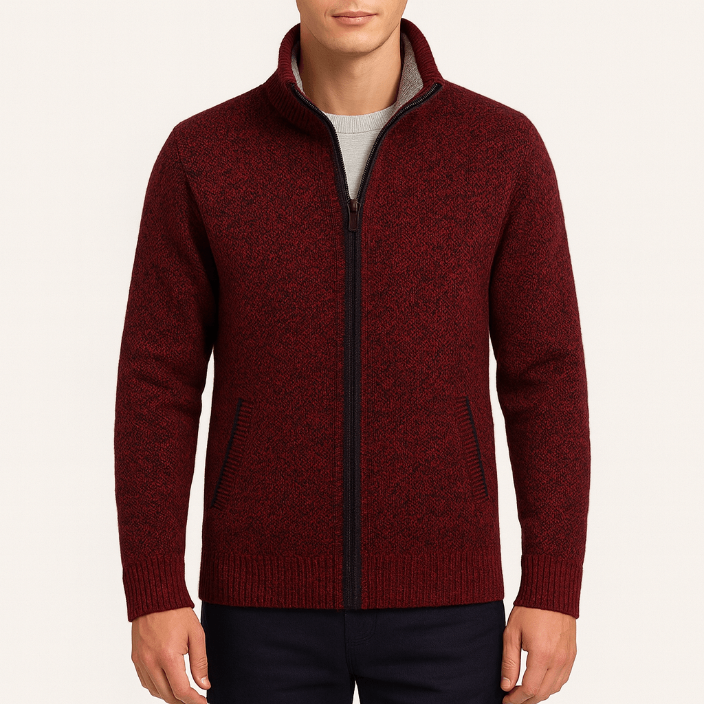 Unisex Knitted Zip Cardigan Relaxed Fit - BritishMode