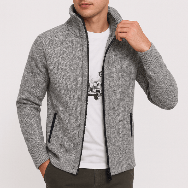 Unisex Knitted Zip Cardigan Relaxed Fit