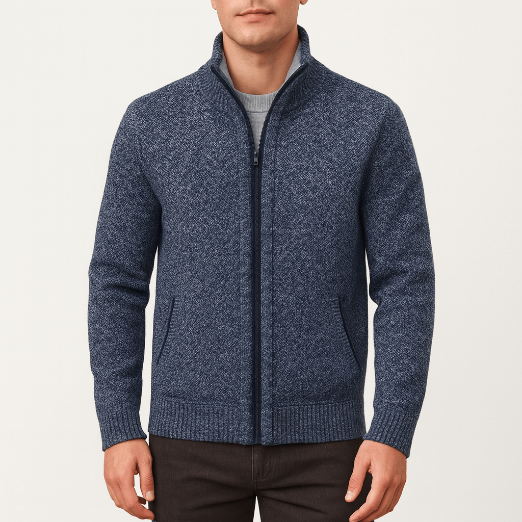 Unisex Knitted Zip Cardigan Relaxed Fit