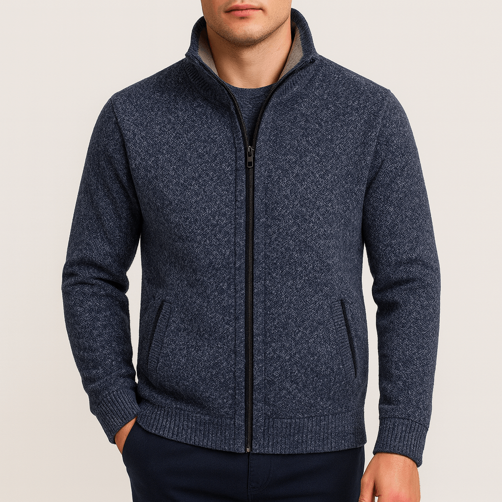 Unisex Knitted Zip Cardigan Relaxed Fit