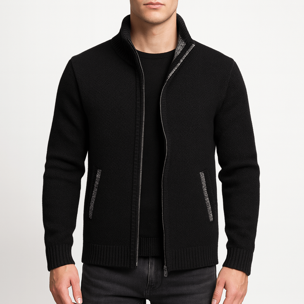 Unisex Knitted Zip Cardigan Relaxed Fit