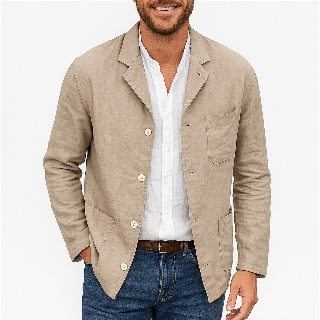Womens Linen Blazer Relaxed Fit - BritishMode