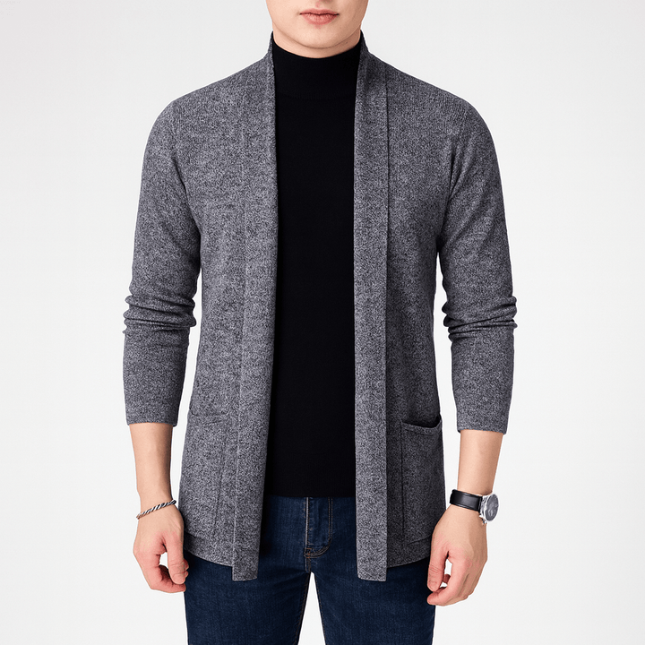 Womens Long Knit Cardigan Open Front Relaxed Fit - BritishMode