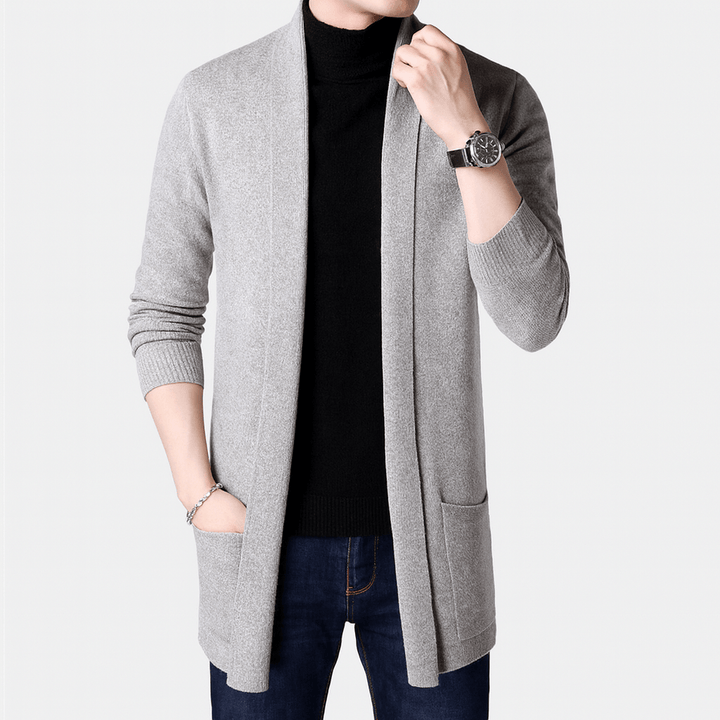 Womens Long Knit Cardigan Open Front Relaxed Fit