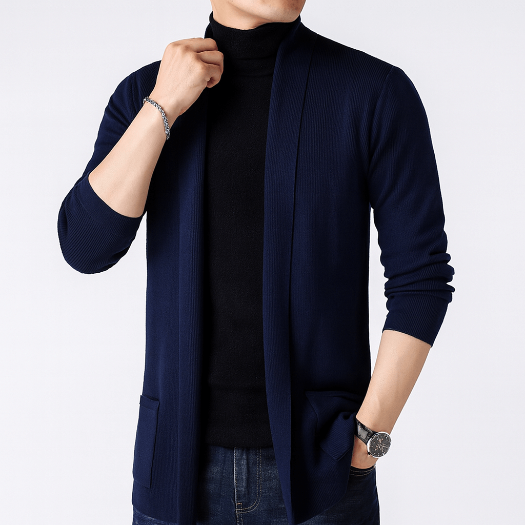 Womens Long Knit Cardigan Open Front Relaxed Fit