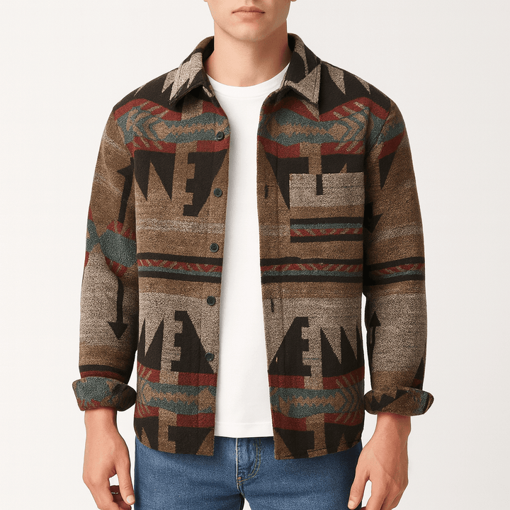 Unisex Long Sleeve Button-Down Shirt Jacket - BritishMode