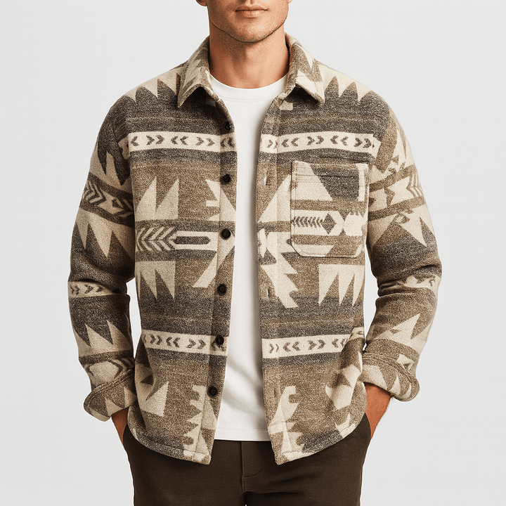 Unisex Long Sleeve Button-Down Shirt Jacket