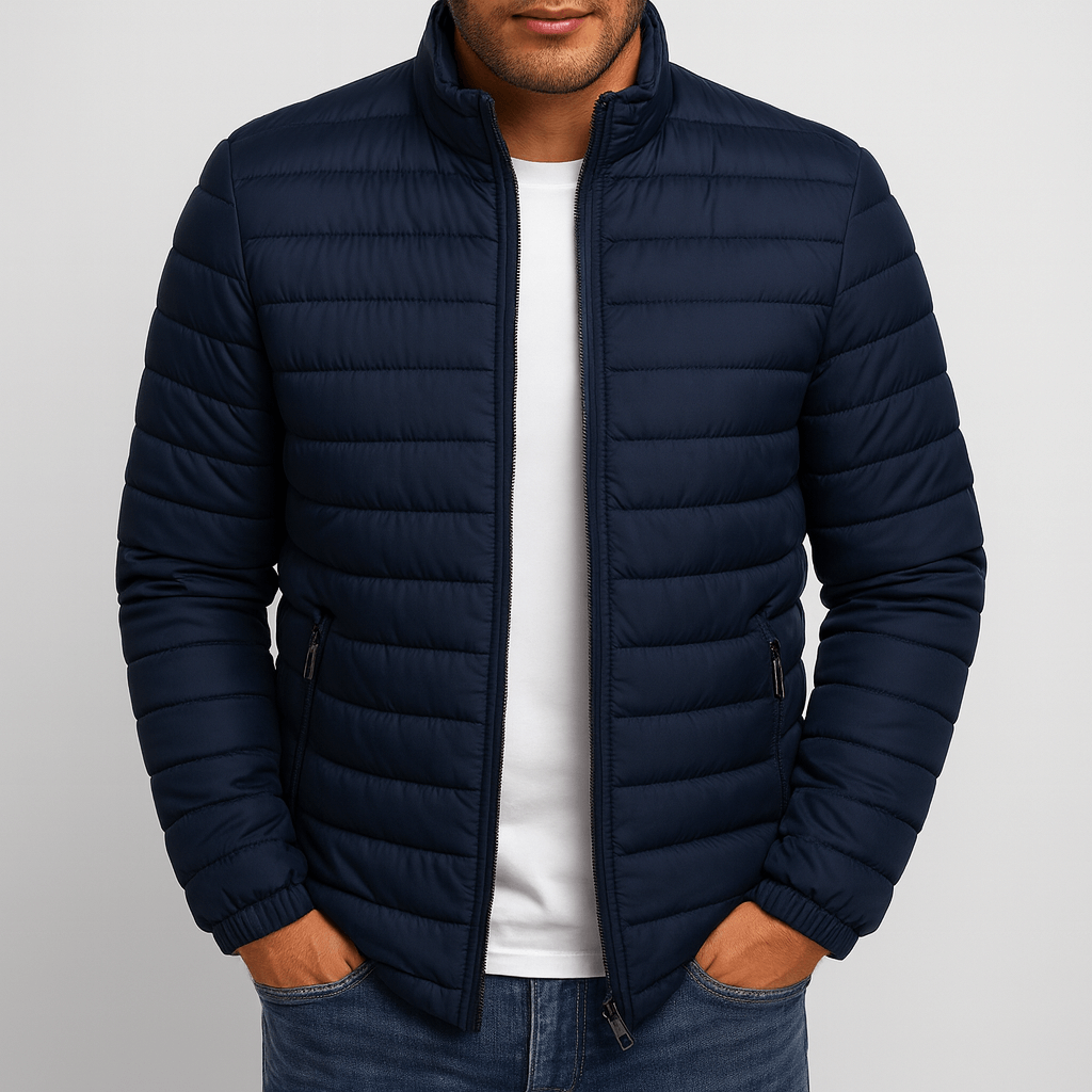Mens Puffer Jacket Insulated Quilted Warm Fit