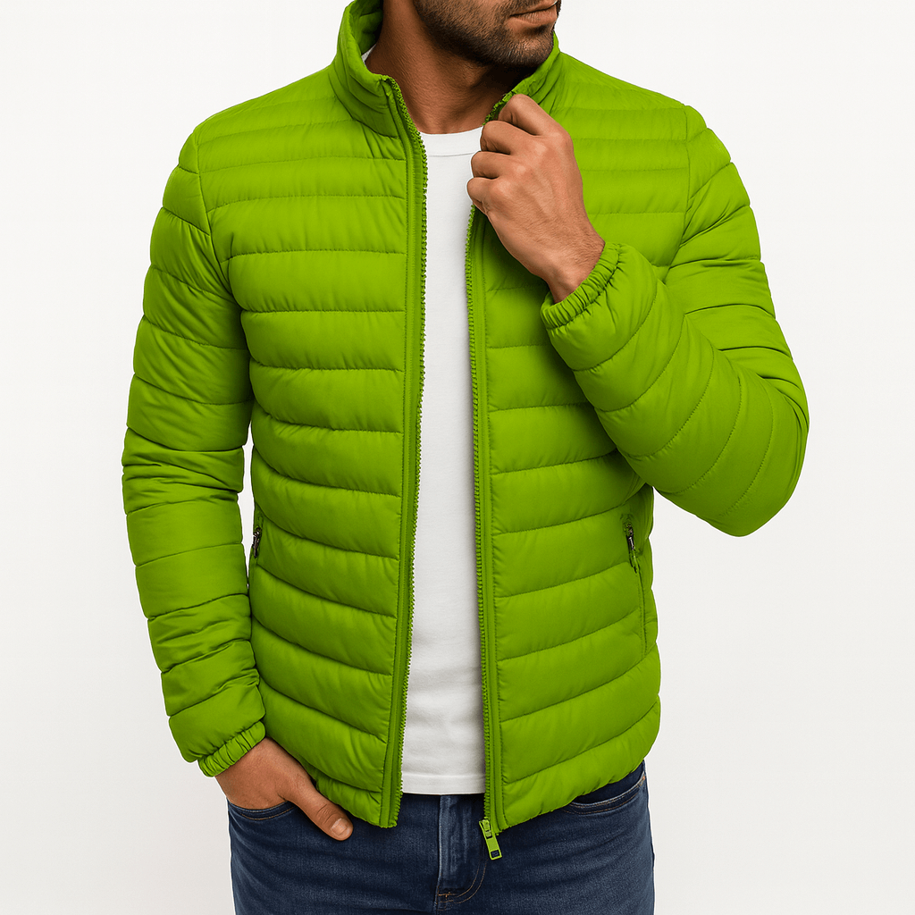Mens Puffer Jacket Insulated Quilted Warm Fit