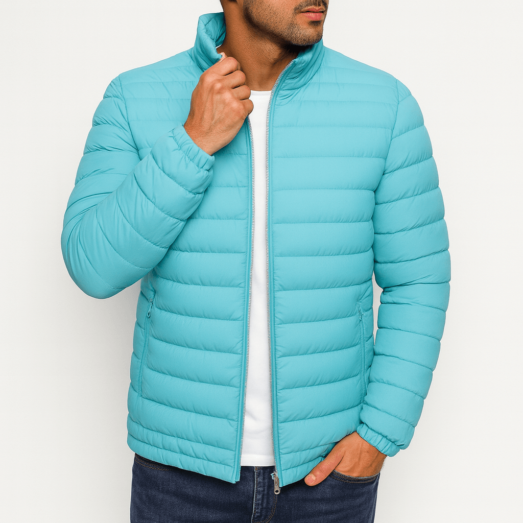 Mens Puffer Jacket Insulated Quilted Warm Fit