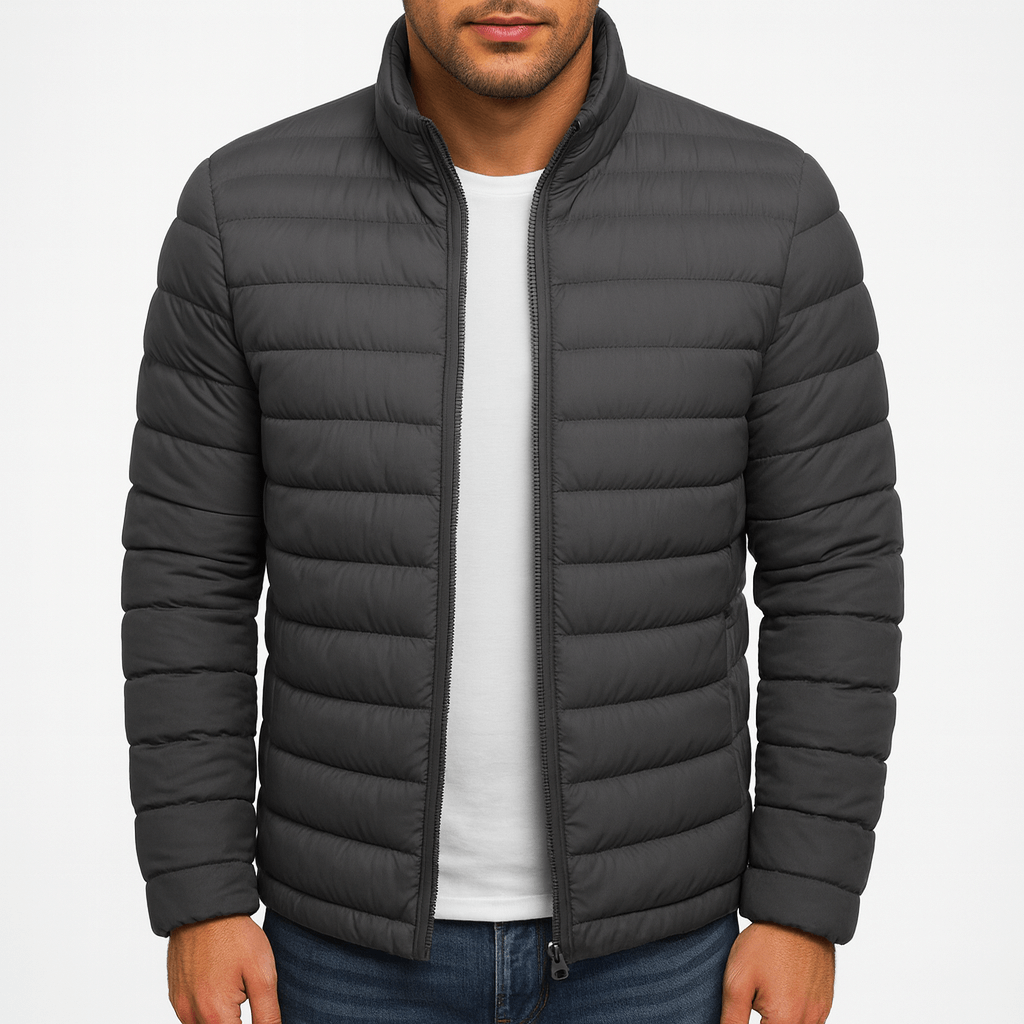 Mens Puffer Jacket Insulated Quilted Warm Fit