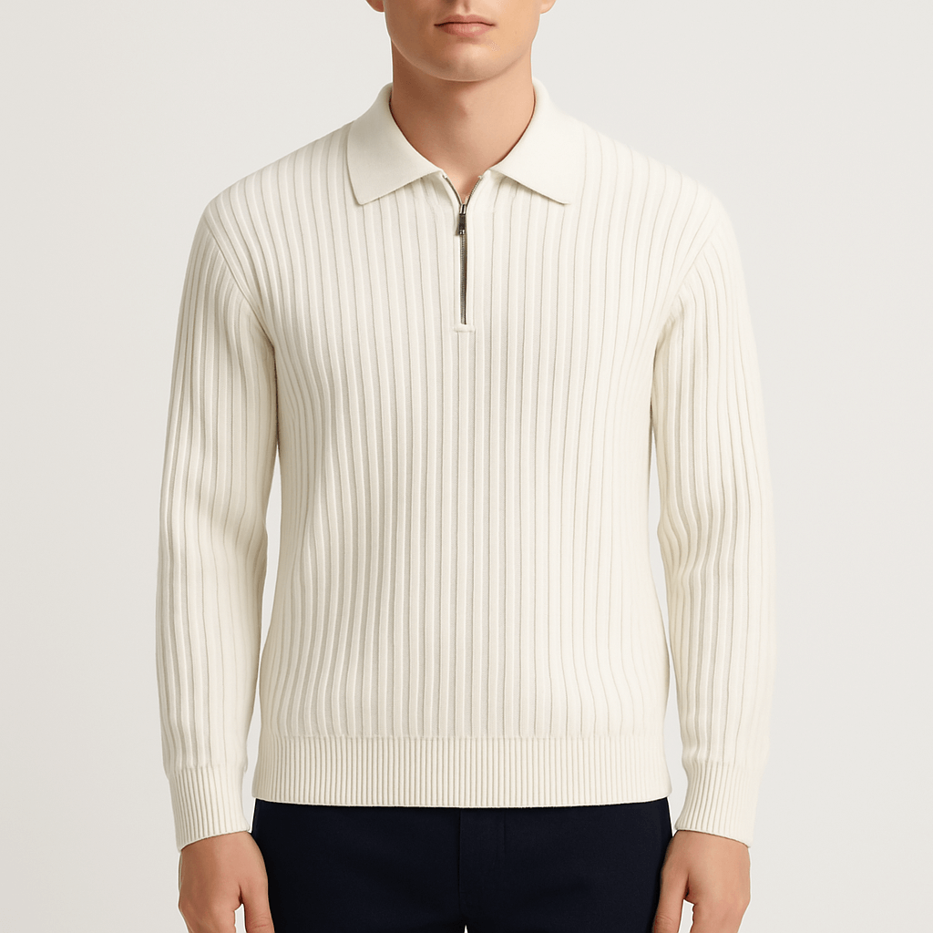 Unisex Merino Wool Quarter-Zip Pullover - BritishMode