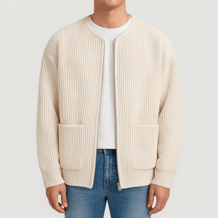 Womens Zip Cardigan Minimalist Style - BritishMode