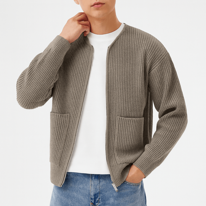 Womens Zip Cardigan Minimalist Style