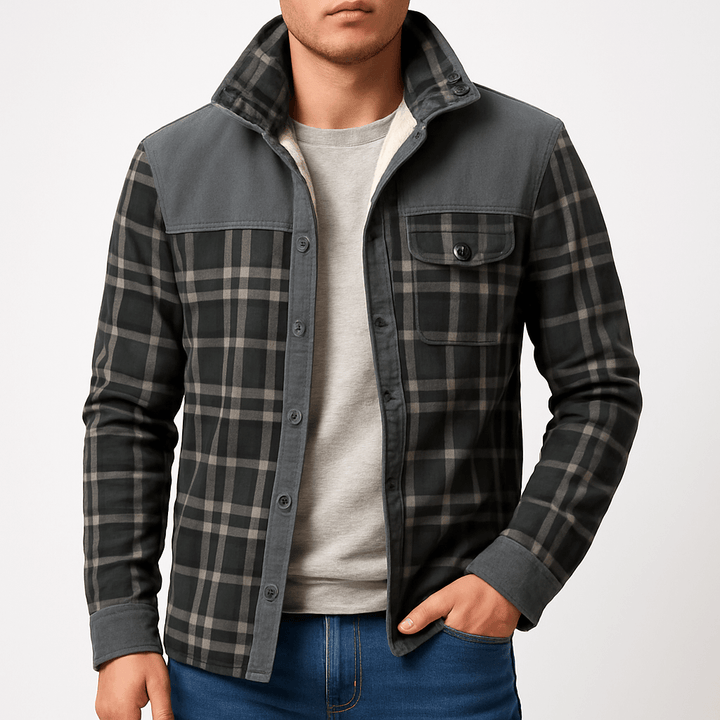 Womens Shirt Jacket Plaid Pattern Relaxed Fit