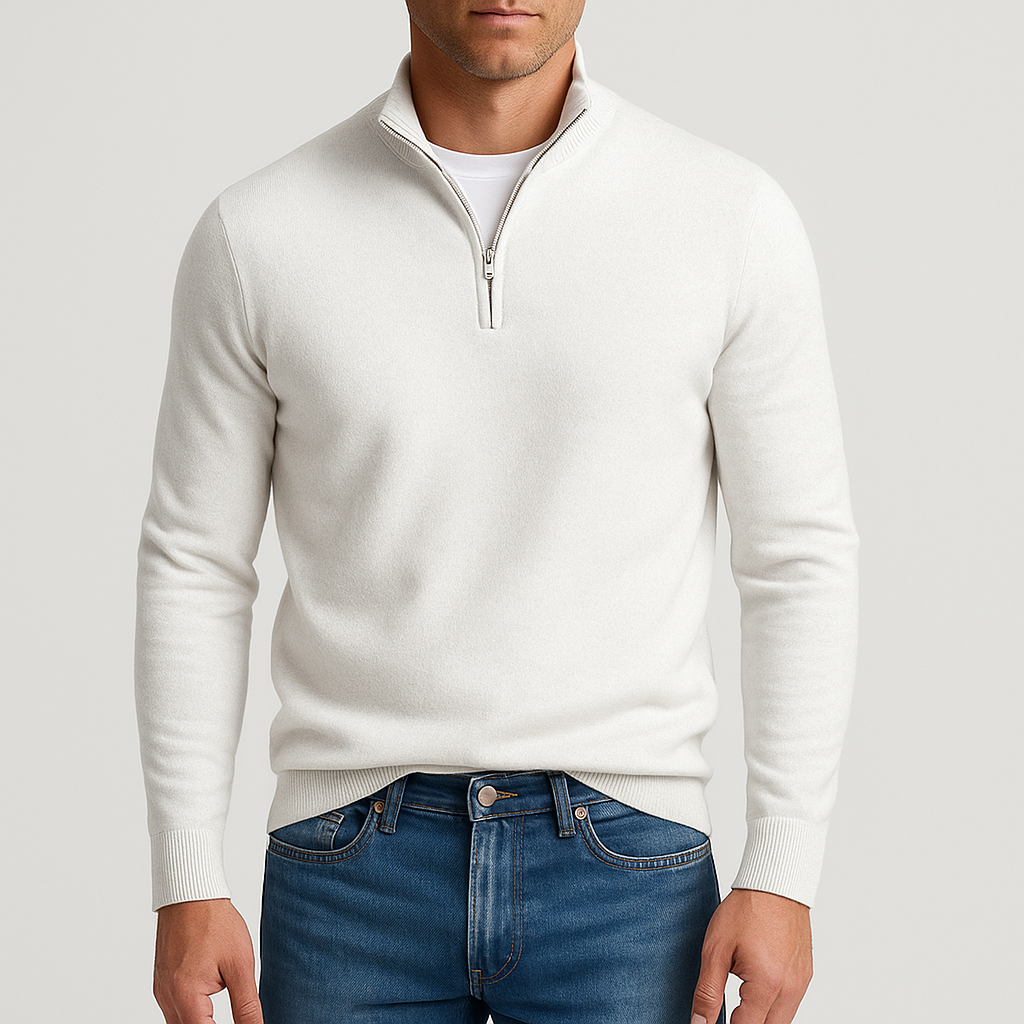 Unisex Zip-Up Sweater with Fabric
