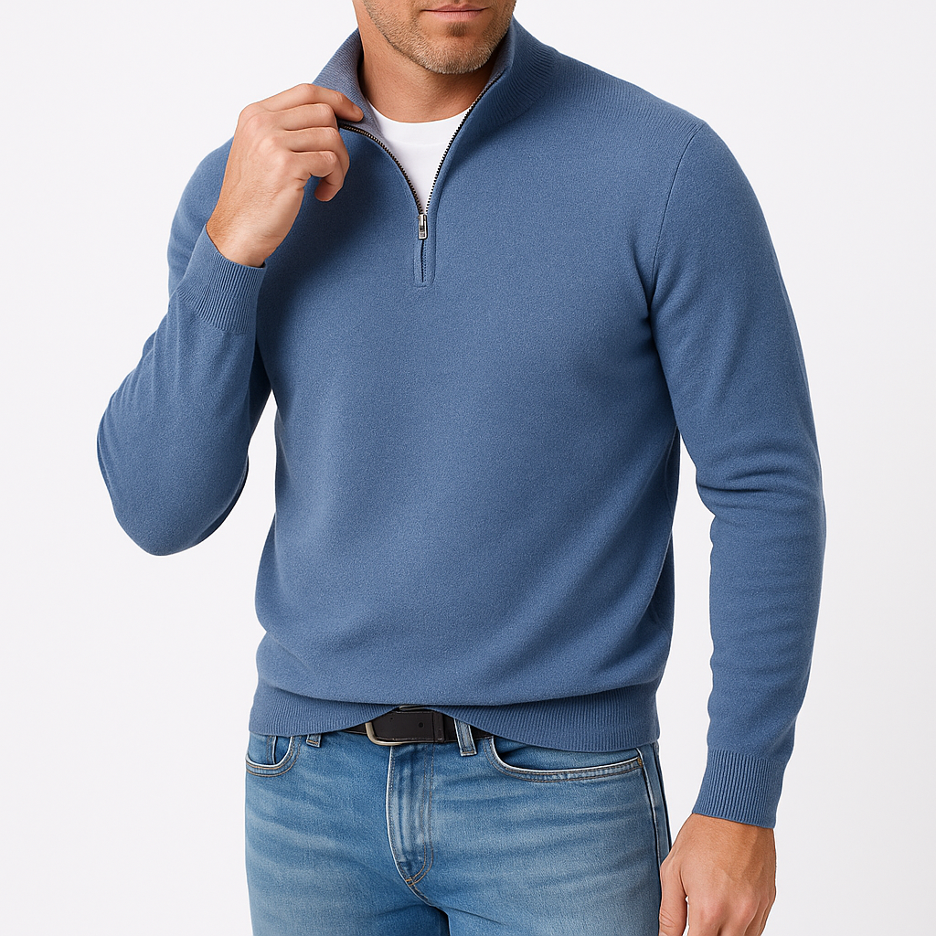 Unisex Zip-Up Sweater with Fabric